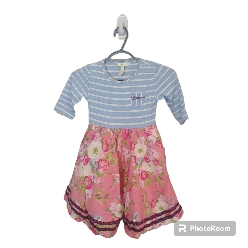 Matilda Jane Enchanted Garden Double the Color Textured Dress Size 6